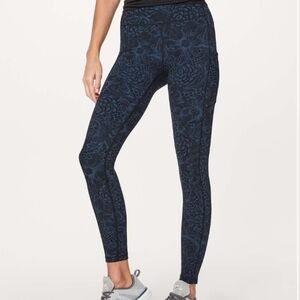 Lululemon Athletica Navy Floral Leggings